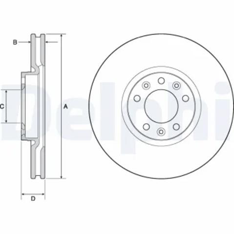 Гальмо дискове переднє BG4696C DELPHI