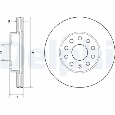 Гальмо дискове переднє BG4701C DELPHI