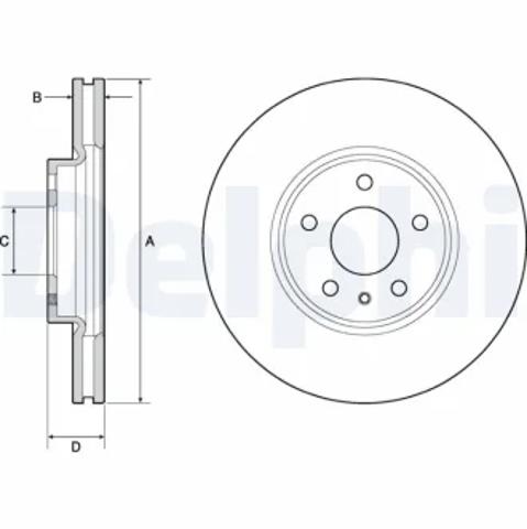 Диск переднього гальма BG4702C DELPHI