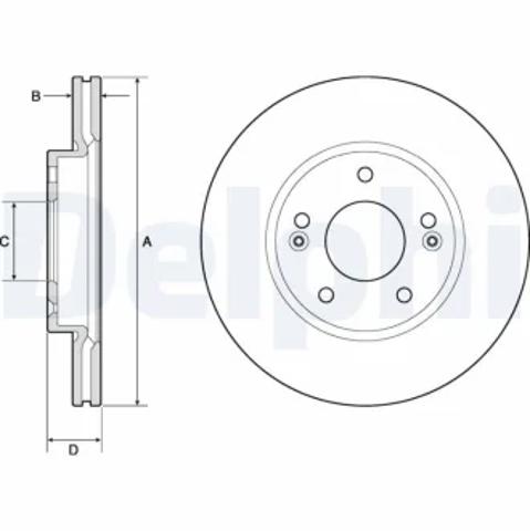 Гальмо дискове переднє BG4745C DELPHI