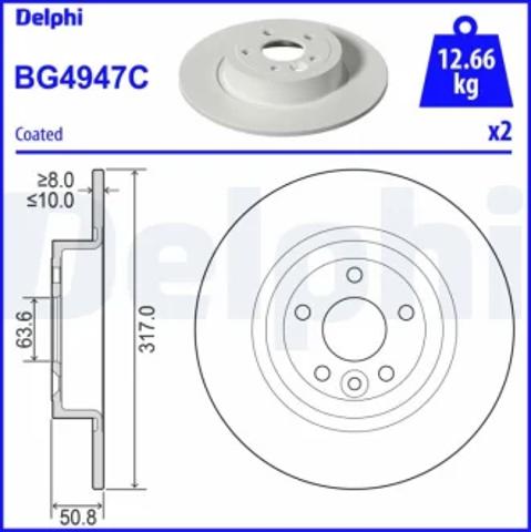 Дискові гальма BG4947C DELPHI