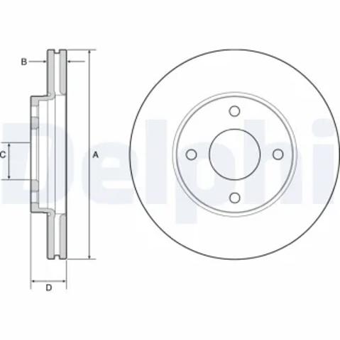 Гальмо дискове переднє BG4953C DELPHI
