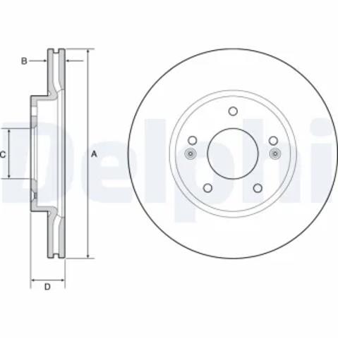 Гальмо дискове переднє BG4955C DELPHI