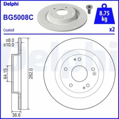 Дискові гальма BG5008C DELPHI