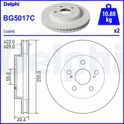 Ротор гальмівний BG5017C DELPHI