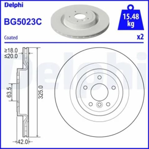 Диск заднього гальма BG5023C DELPHI