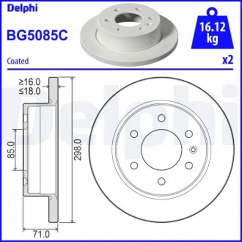 Дискові гальма BG5085C DELPHI