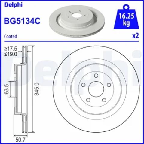 Дискові гальма BG5134C DELPHI