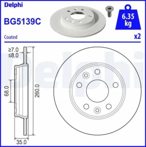 Дискові гальма BG5139C DELPHI