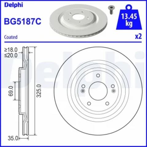 Дискові гальма BG5187C DELPHI