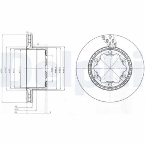 Диск заднього гальма BG9015 DELPHI