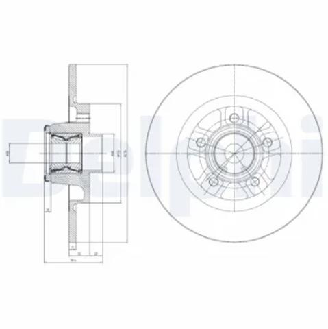Диск заднього гальма BG9113RSC DELPHI