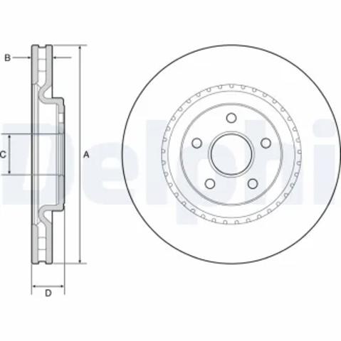 Диск переднього гальма BG9213C DELPHI