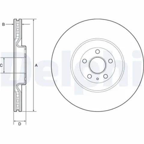 Гальмо дискове переднє BG9233C DELPHI