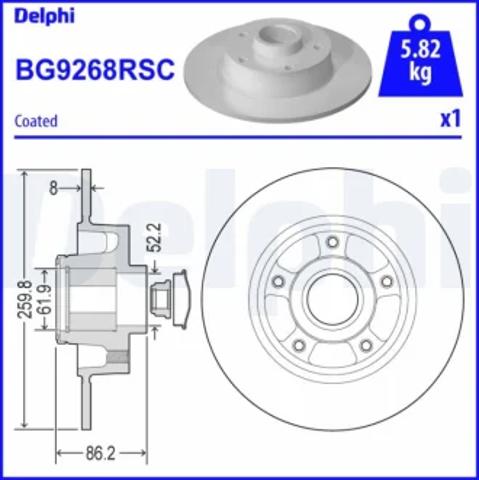 Дискові гальма BG9268RSC DELPHI