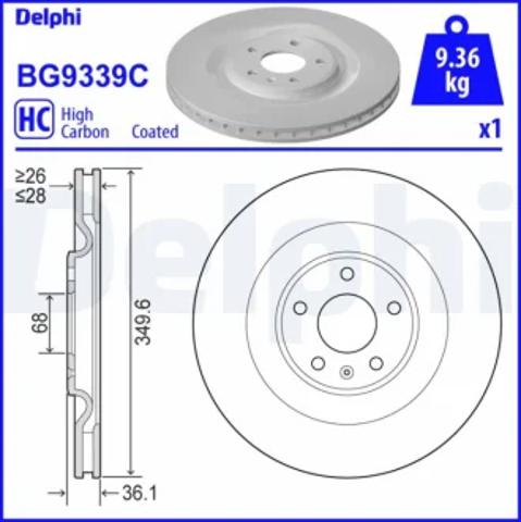 Дискові гальма BG9339C DELPHI