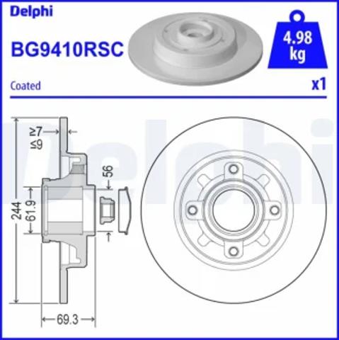 Дискові гальма BG9410RSC DELPHI