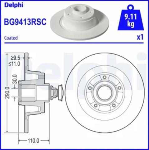 Дискові гальма BG9413RSC DELPHI
