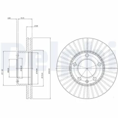 Гальмо дискове переднє BG9692 DELPHI