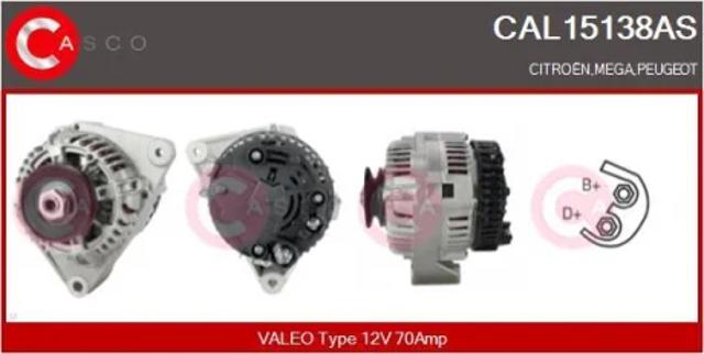Генератор автомобільний CAL15138AS CASCO