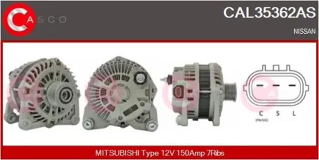 Авто генератор CAL35362AS CASCO