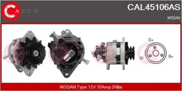 Авто генератор CAL45106AS CASCO