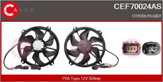 Електровентилятор охолодження в зборі (двигун + крильчатка) CEF70024AS CASCO