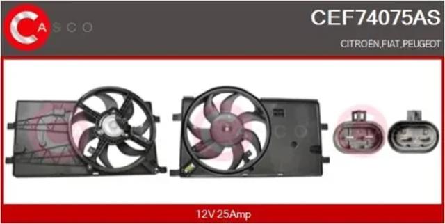 Дифузор радіатора охолодження, в зборі з мотором і крильчаткою CEF74075AS CASCO