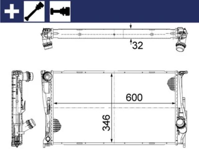 Радіатор охолодження двигуна CR1083000S MAHLE