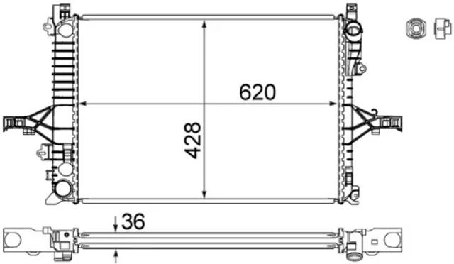 Радіатор двигуна CR1546000S MAHLE