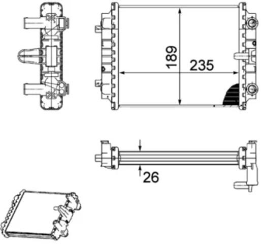 Радіатор охолодження двигуна, додатковий CR913000P MAHLE