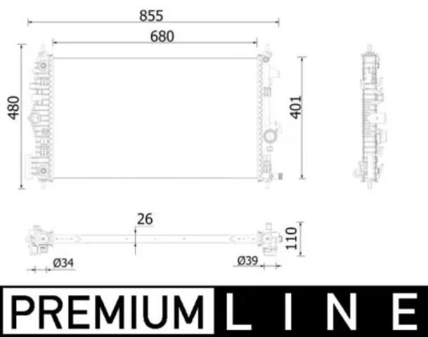 Підвіска радіатора CR928000P MAHLE