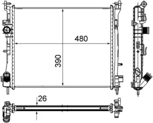 Радіатор охолодження CR947000S MAHLE