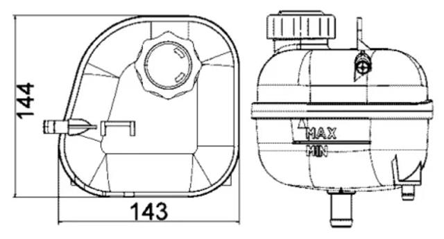 Водяний бачок системи охолодження CRT85001S MAHLE