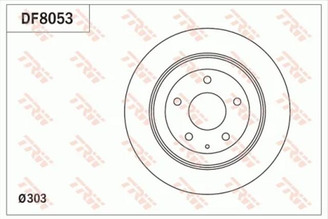 Диск заднього гальма DF8053 TRW