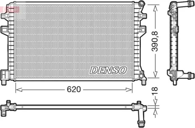 Радіатор охолодження двигуна, додатковий DRM02018 DENSO