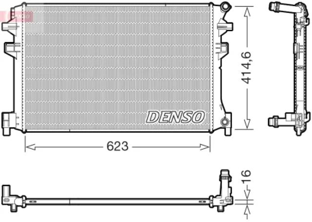 Радіатор охолодження двигуна, додатковий DRM02048 DENSO