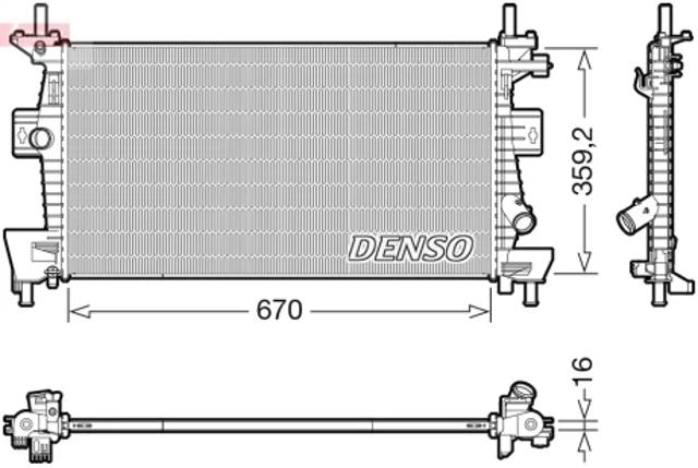 Радіатор охолодження двигуна DRM10114 DENSO