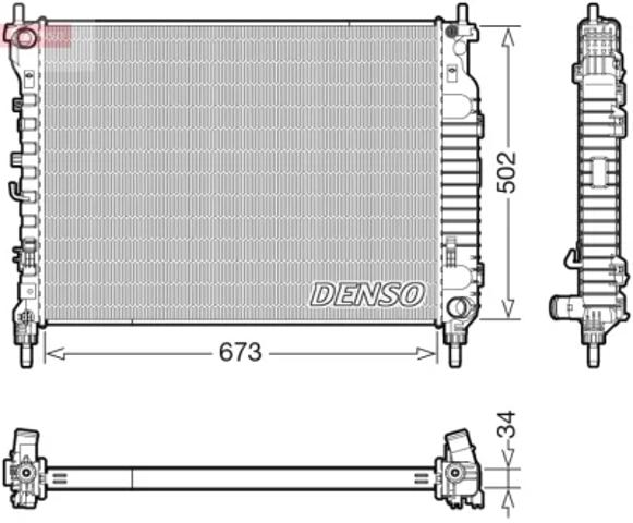 Радіатор системи охолодження двигуна DRM20125 DENSO