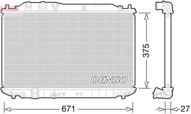Радіатор системи охолодження двигуна DRM40029 DENSO