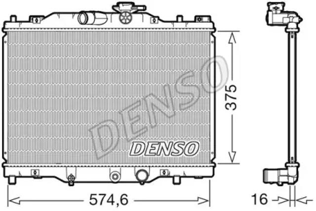 Радіатор двигуна DRM44043 DENSO