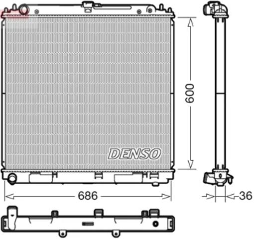 Радіатор системи охолодження двигуна DRM46041 DENSO