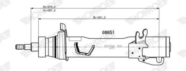 Амортизатор передньої підвіски G8651 MONROE