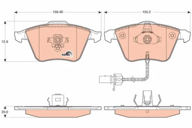 Тормозні колодки GDB1617 TRW