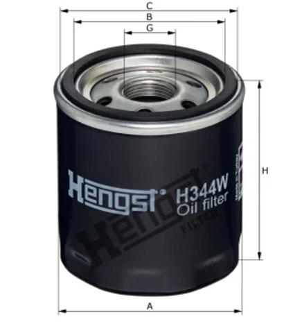 Фільтр масляний ДВЗ H344W HENGST
