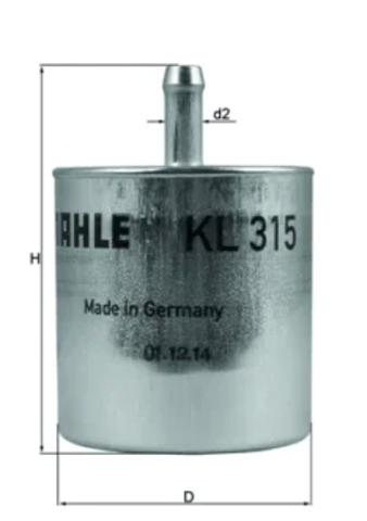Фільтр палива KL315 MAHLE