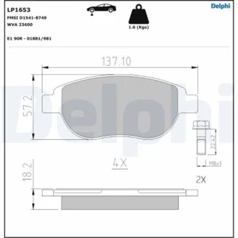 Колодки передні LP1653 DELPHI