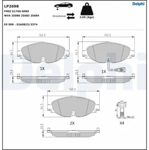 Гальмівні колодки LP2698 DELPHI