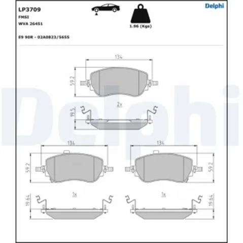 Колодки передні LP3709 DELPHI