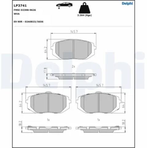 Колодки передні LP3741 DELPHI